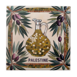 Azulejo Ramas de aceitunas PALESTINAS LIBRES mosaico cerám
