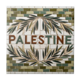 Azulejo Ramas de aceitunas PALESTINAS LIBRES mosaico cerám