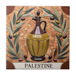 Azulejo Ramas de aceitunas PALESTINAS LIBRES mosaico cerám