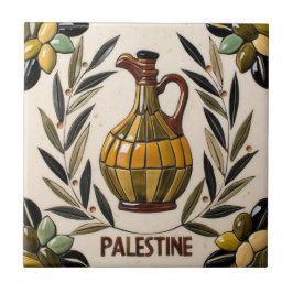 Azulejo Ramas de aceitunas PALESTINAS LIBRES mosaico cerám
