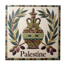 Azulejo Ramas de aceitunas PALESTINAS LIBRES mosaico cerám