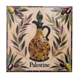 Azulejo Ramas de aceitunas PALESTINAS LIBRES mosaico cerám