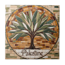 Ramas de aceitunas PALESTINAS LIBRES mosaico cerám