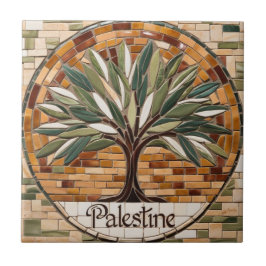 Azulejo Ramas de aceitunas PALESTINAS LIBRES mosaico cerám