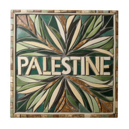 Azulejo Ramas de aceitunas PALESTINAS LIBRES mosaico cerám