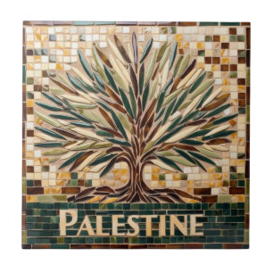 Azulejo Ramas de aceitunas PALESTINAS LIBRES mosaico cerám