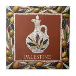 Azulejo Ramas de aceitunas PALESTINAS LIBRES mosaico cerám