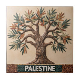 Azulejo Ramas de aceitunas PALESTINAS LIBRES mosaico cerám