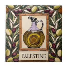 Azulejo Ramas de aceitunas PALESTINAS LIBRES mosaico cerám