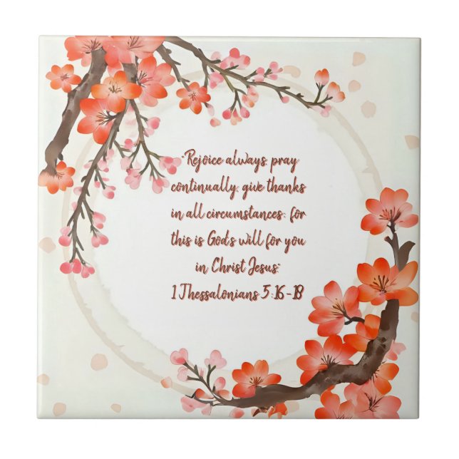 Azulejo Ramas de florecimiento de hueso (Frente)