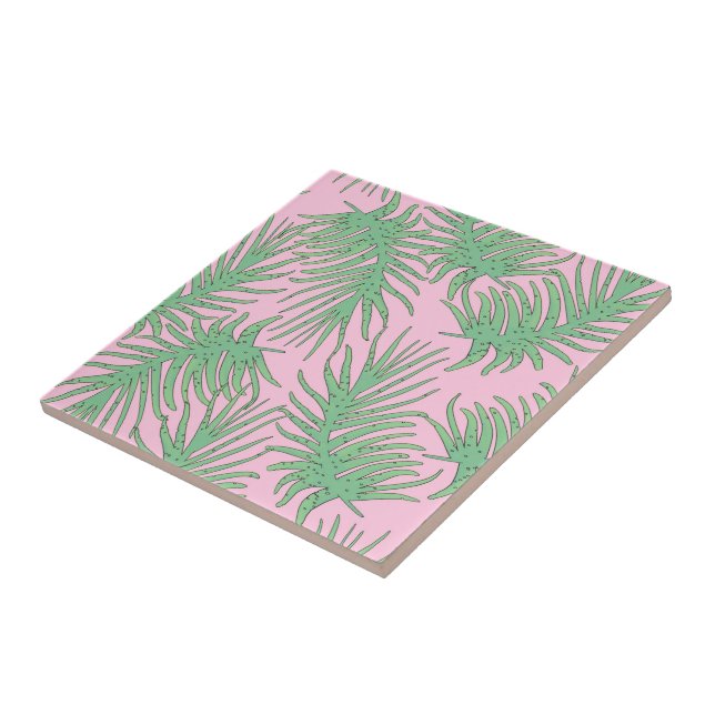 Azulejo Ramas de hierro en rosa. (Lado)