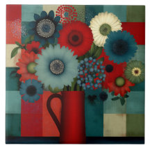 Ramillete de bayas azules de patchwork de granja