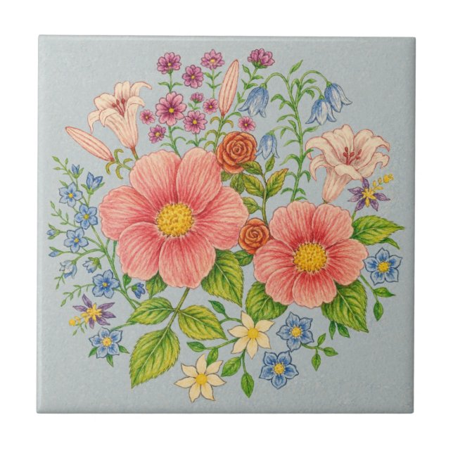 Azulejo Ramo de flores (Frente)