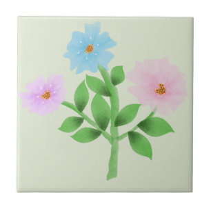 Azulejo Ramo de flores silvestres de acuarela etérea - Pas