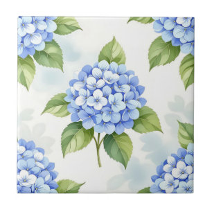 Azulejo Ramo de Hortensias Azules Pastel Patrón
