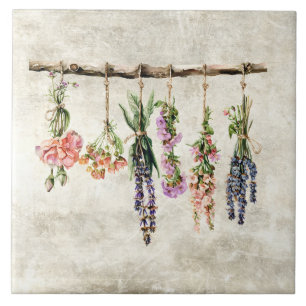 Azulejo Ramos Rústicos de Flores Secas