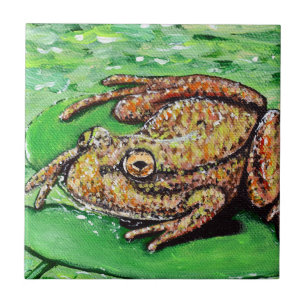 Azulejo Rana sobre una pintura Lily Pad
