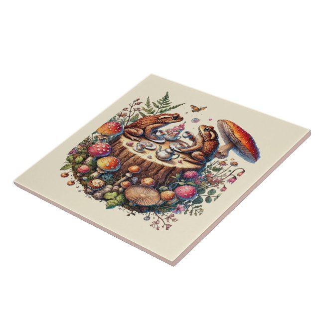 Azulejo Ranas de fiesta de té de hierba dulce (Lado)