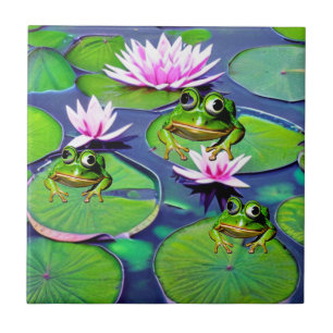 Azulejo Ranas De Lotus Y Lily Pad