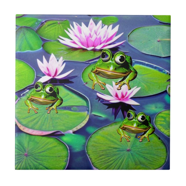 Azulejo Ranas De Lotus Y Lily Pad (Frente)