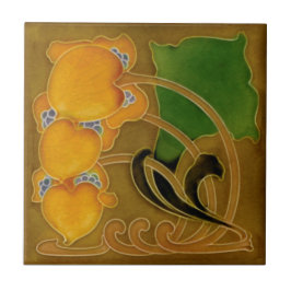 Azulejo Rara Marsden c1900 Floral Art Nouveau Repro