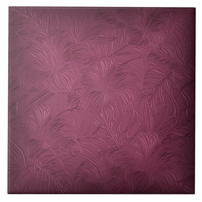 Azulejo Raspberry Rosa Floral Cerámica Tile (Frente)