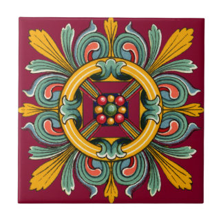Azulejo Raspberry Victorian Tile Design
