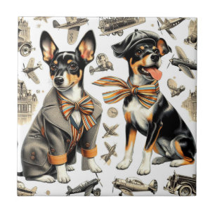 Azulejo Rat Terrier Viejo Sin Marea