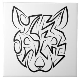 Azulejo Rata tribal negra y blanca