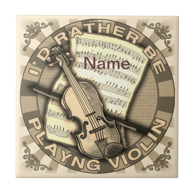 Azulejo Rather Play Violin (Frente)