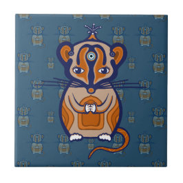 Azulejo Ratón Marrón Pequeño