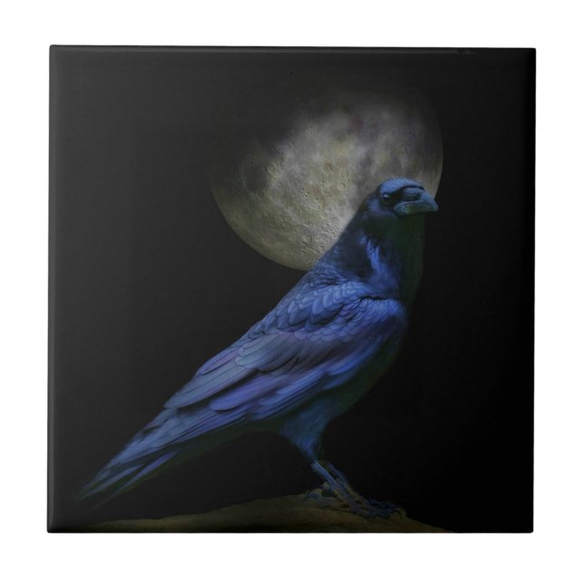 Azulejo Raven gótico Raven Black Magic Art Tile (Frente)