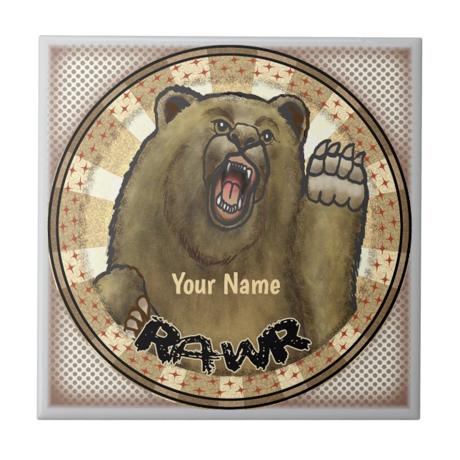 Azulejo Rawr Bear (Frente)