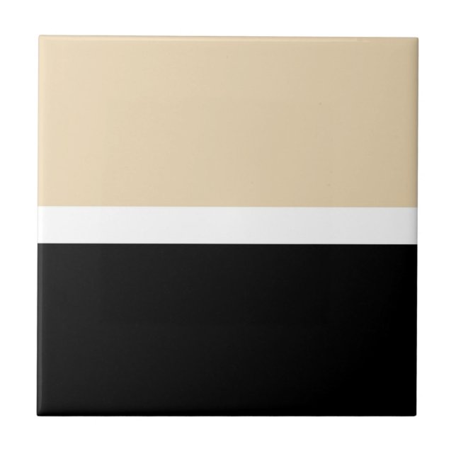 Azulejo raya abstracta beige negro (Frente)