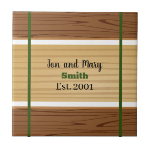 Azulejo Rayado verde y aspecto de madera 