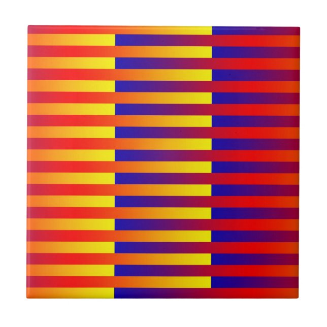 Azulejo Rayas amarillas rojas azules (Frente)