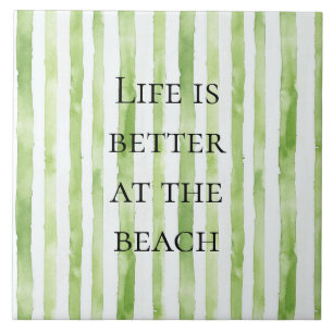 Azulejo Rayas blancas verdes tropicales