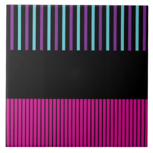 Azulejo Rayas Colour Pop - Rosa, Morado, Azul y Negro