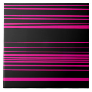 Azulejo Rayas complejas - Magenta y Negro