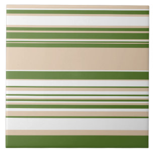 Azulejo Rayas complejas: verde blanco, arena y pálido