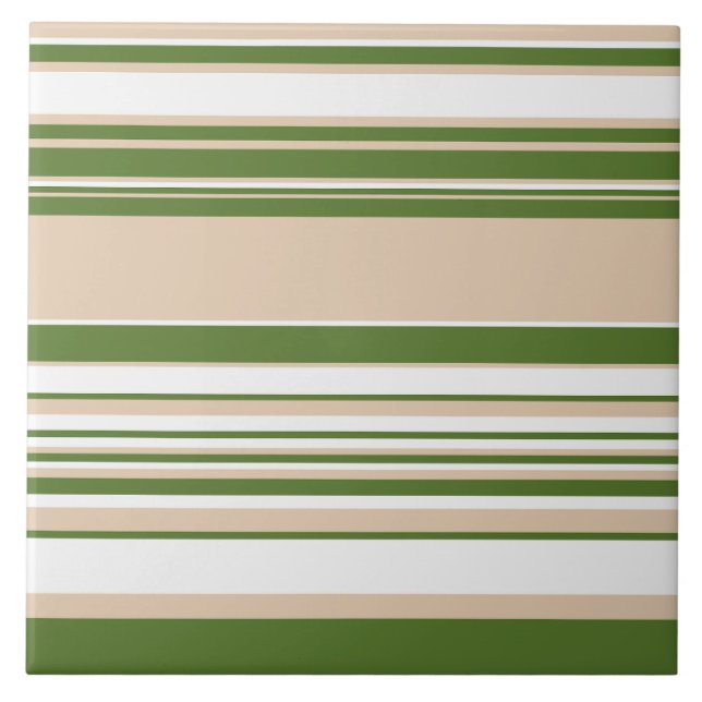 Azulejo Rayas complejas: verde blanco, arena y pálido (Frente)