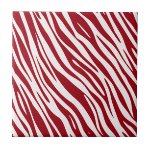 Azulejo Rayas De Animal Cebra Roja De Moda