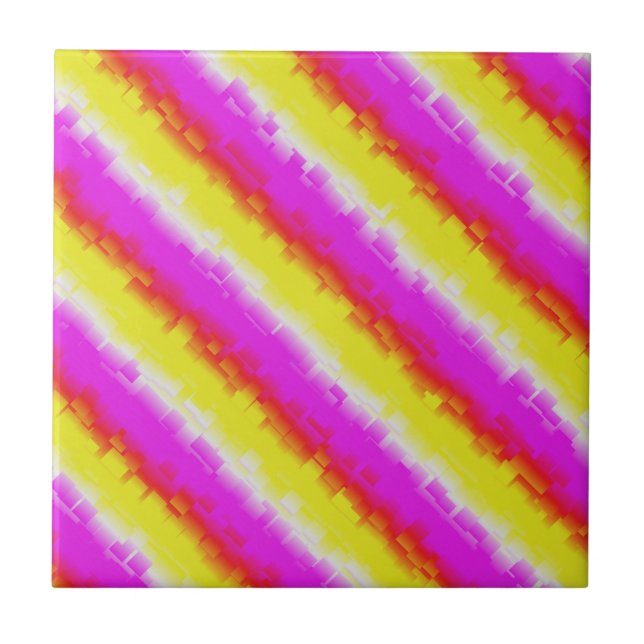 Azulejo Rayas de arco iris rosado de Artdeco (Frente)