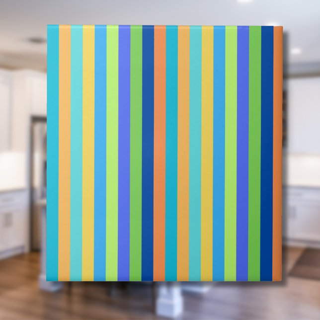 Azulejo Rayas de Arcoíris Azules y Naranjas Clásicas Vinta (Subido por el creador)
