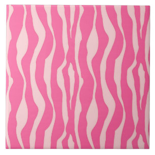 Azulejo Rayas de cebra - Fuchsia y rosa claro