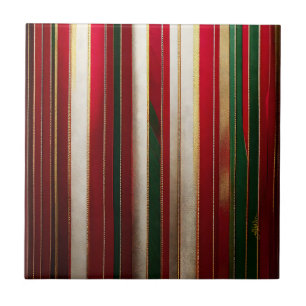 Azulejo Rayas de colores de Navidad Rojo Verde Blanco Dora