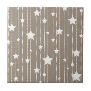 Azulejo Rayas de guirnaldas beige y blanco
