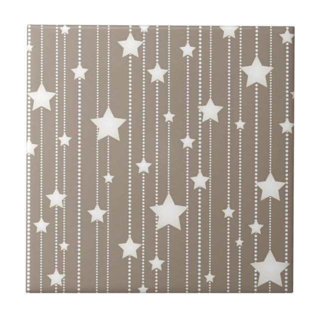 Azulejo Rayas de guirnaldas beige y blanco (Frente)