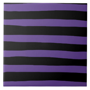 Azulejo Rayas desiguales en morado y negro