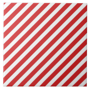 Azulejo Rayas diagonales rojas y blancas